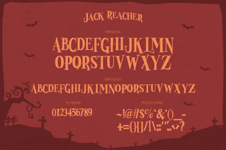 Jack Reacher Typeface Font free download preview 2 – Decorative Fonts font