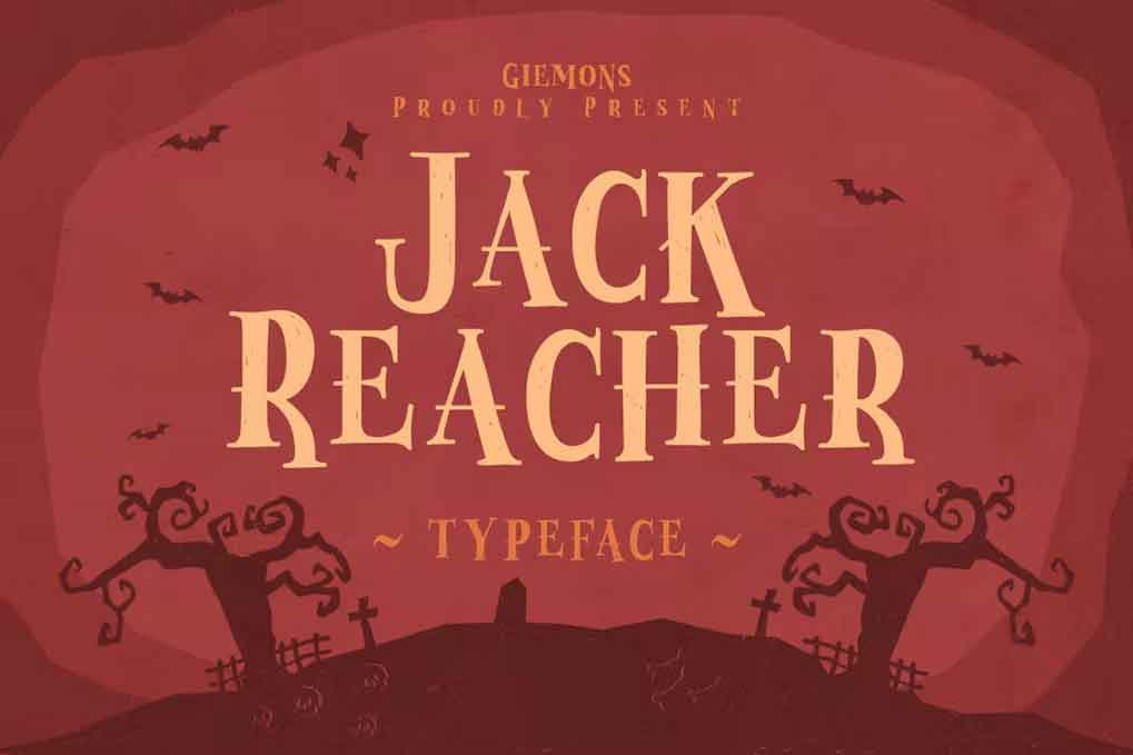 Jack Reacher Typeface Font free download – Decorative Fonts font preview image for Windows and Mac