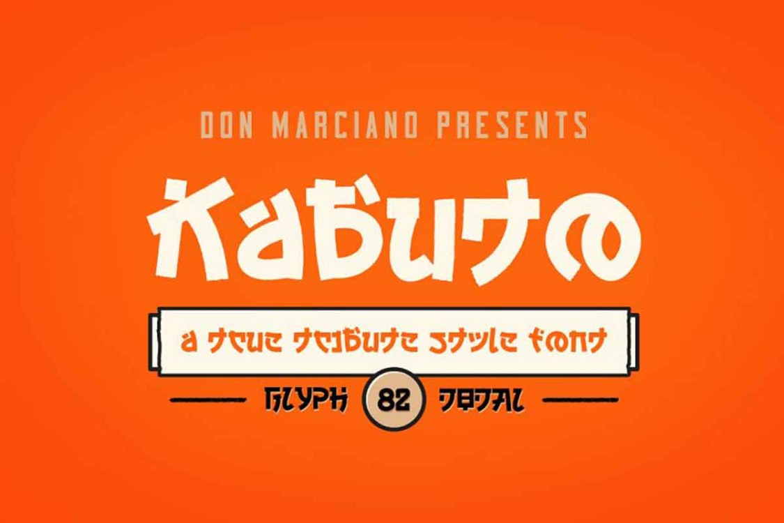 Kabuto Tribute Font free download – Display Fonts font preview image for Windows and Mac