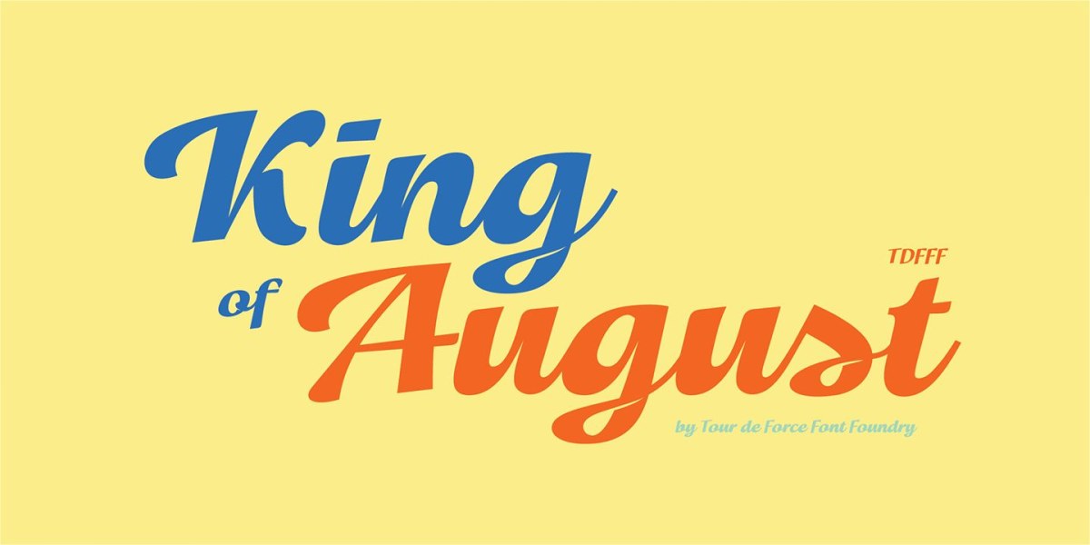 King of August Font free download – Script And Handwritten font preview image for Windows and Mac