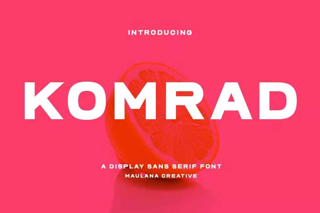Komrad Sans Display Font free download – Sans Serif Fonts font preview image for Windows and Mac