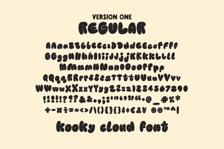 Kooky Cloud Font free download preview 4 – Display Fonts font