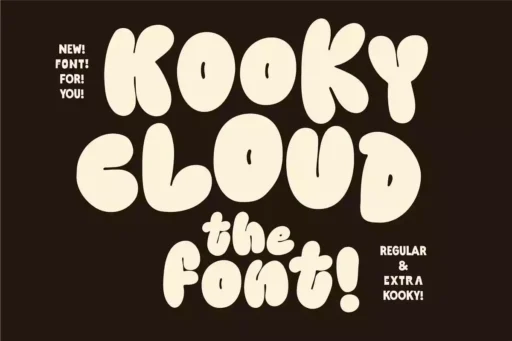 Kooky Cloud Font free download preview 5 – Display Fonts font