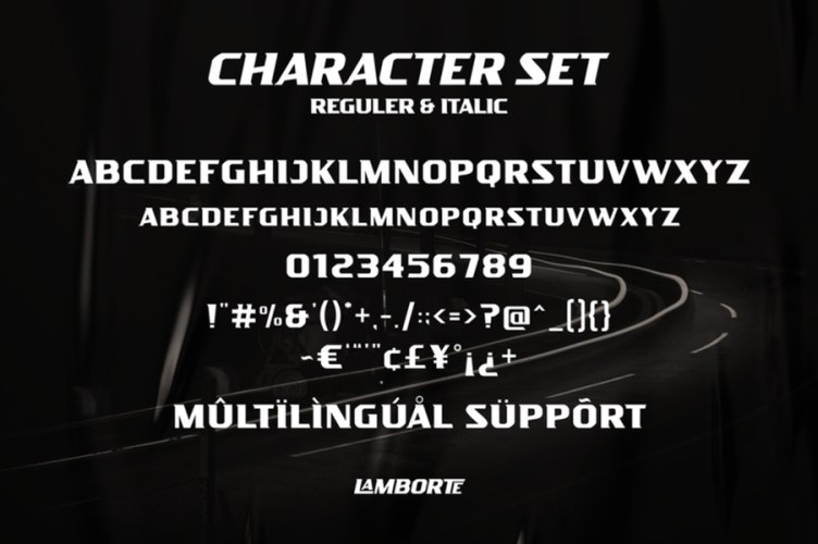 Lamborte Font free download preview 5 – Display Fonts font