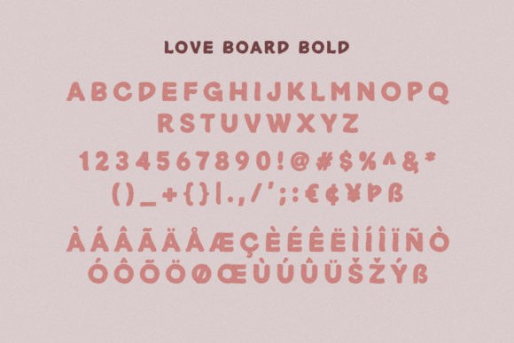 Love Board Font free download preview 4 – Display Fonts font