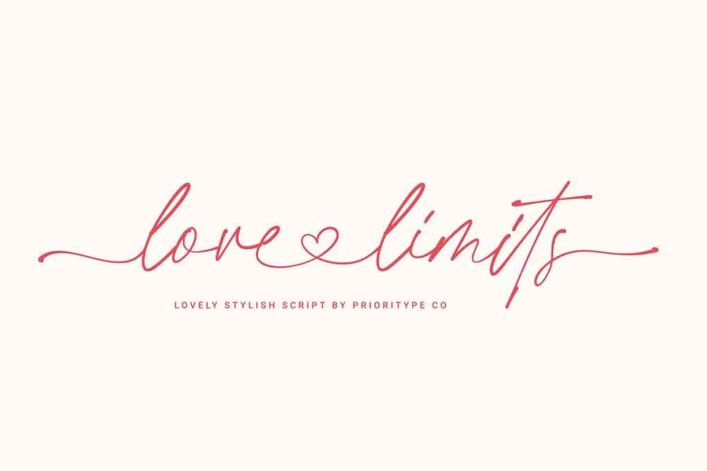 Love Limits Font free download – Script And Handwritten font preview image for Windows and Mac