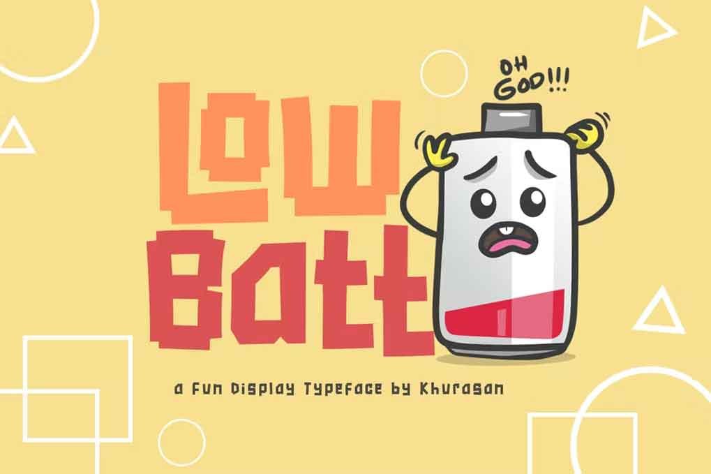 Low Batt Font free download – Sans Serif Fonts font preview image for Windows and Mac
