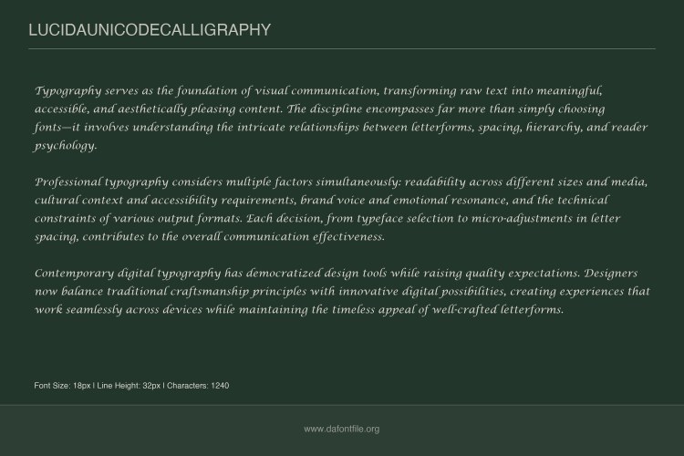Lucida Unicode Calligraphy Font Family free download preview 3 – Display Fonts font