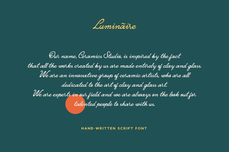 Luminaire Font free download preview 1 – Script And Handwritten font