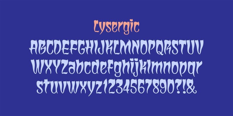 Lysergic Font free download preview 2 – Display Fonts font