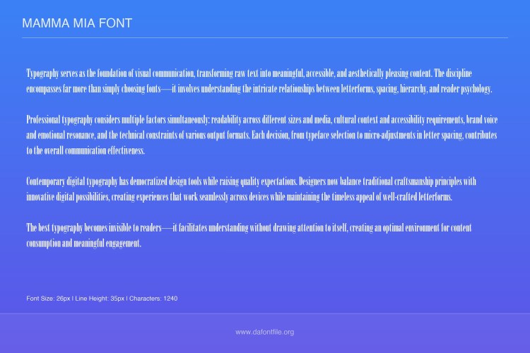 Mamma Mia Font free download preview 3 – Serif Fonts font