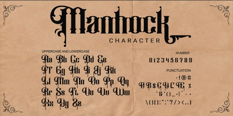 Manhock Font free download preview 4 – Decorative Fonts font