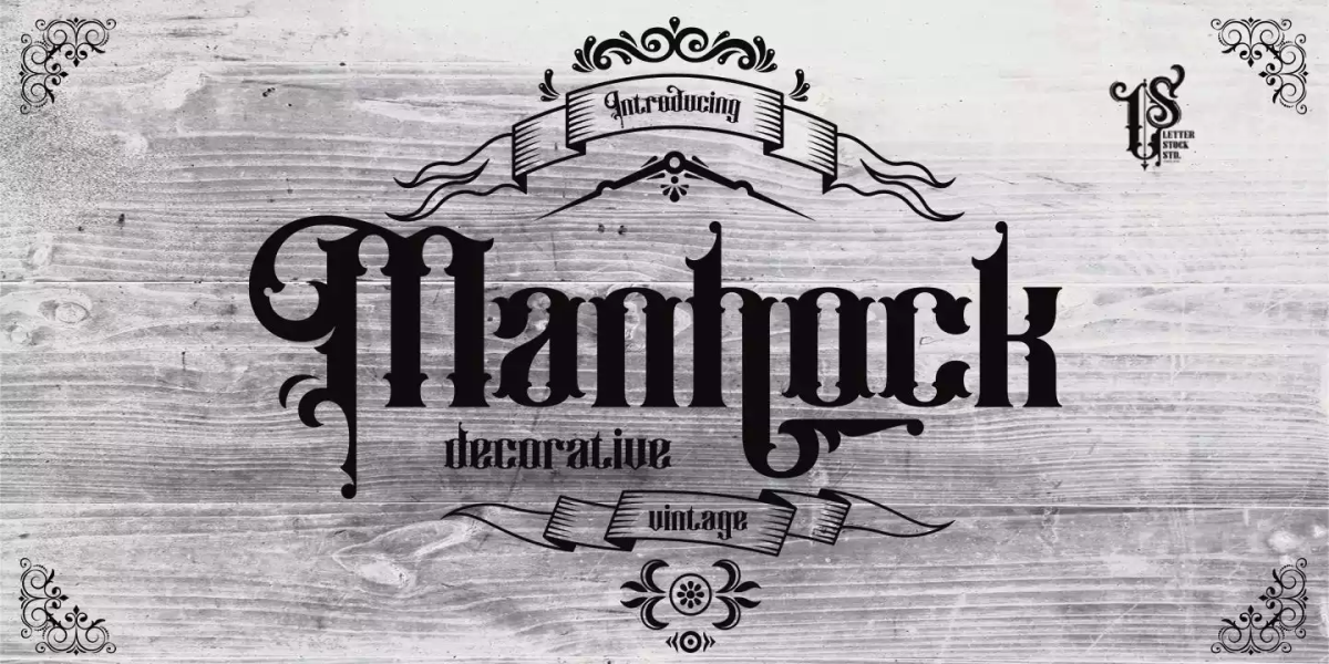 Manhock Font free download – Decorative Fonts font preview image for Windows and Mac