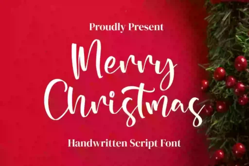 Merry Christmas Font free download – Script And Handwritten font preview image for Windows and Mac