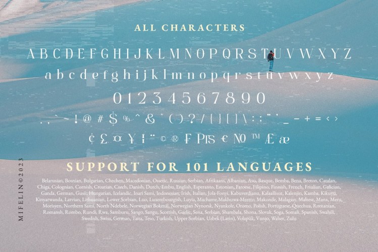 Mifelin Font free download preview 4 – Serif Fonts font