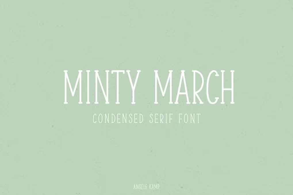 Minty March Condensed serif font free download – Serif Fonts font preview image for Windows and Mac
