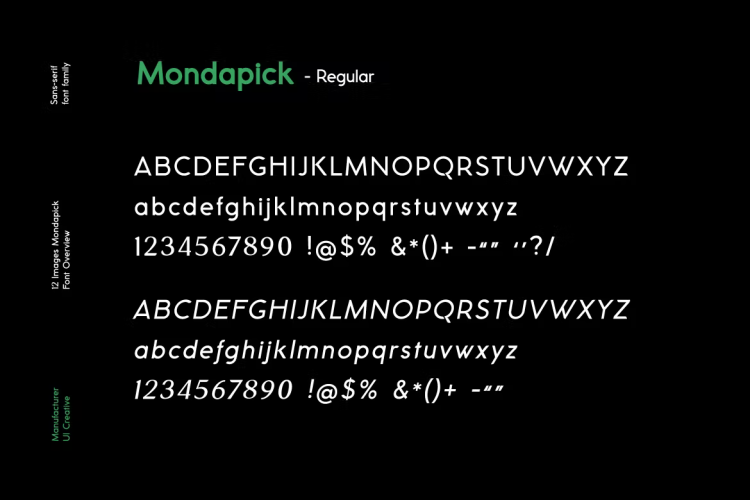Mondapick Font free download preview 1 – Modern Fonts font