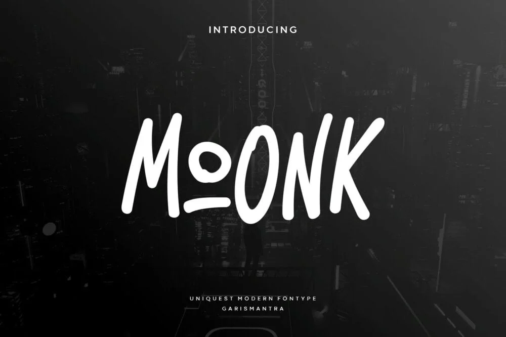 Moonk Font free download – Script And Handwritten font preview image for Windows and Mac