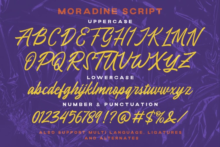 Moradine – Script Font free download preview 7 – Script And Handwritten font