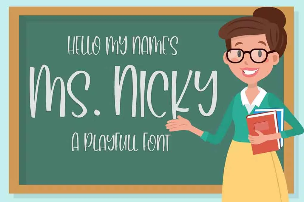 Ms. Nicky A Playful Font free download – Serif Fonts font preview image for Windows and Mac
