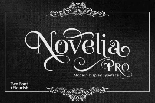 Novelia Pro Font free download – Decorative Fonts font preview image for Windows and Mac