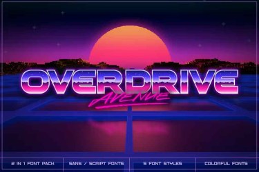 Overdrive Avenue Retro Wave Font free download – Serif Fonts font preview