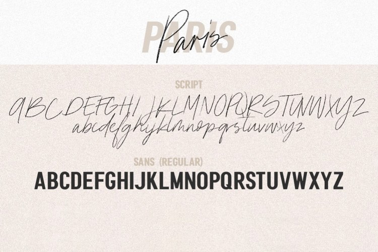 Paris Font Duo free download preview 6 – Script And Handwritten font