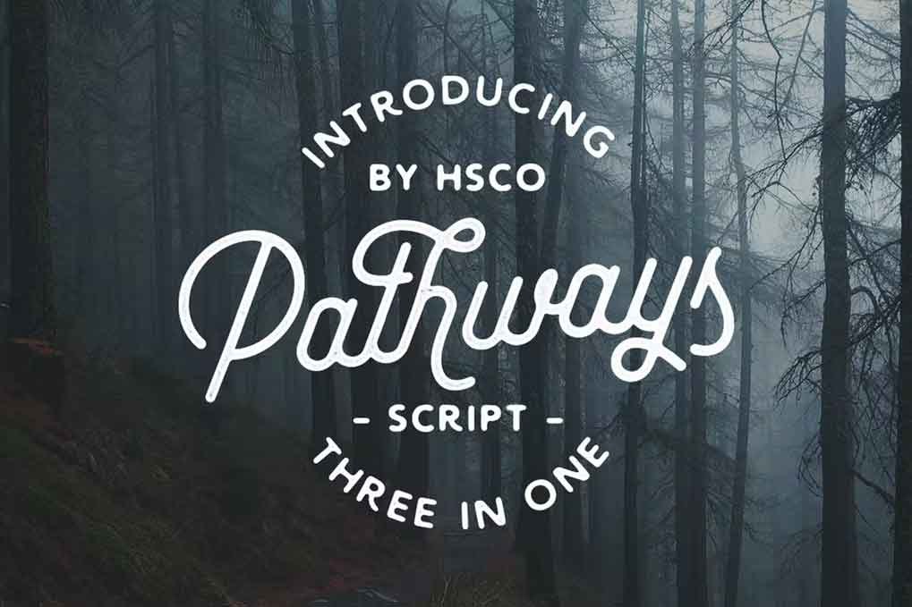 Pathways 4 Styles Font free download – Script And Handwritten font preview image for Windows and Mac