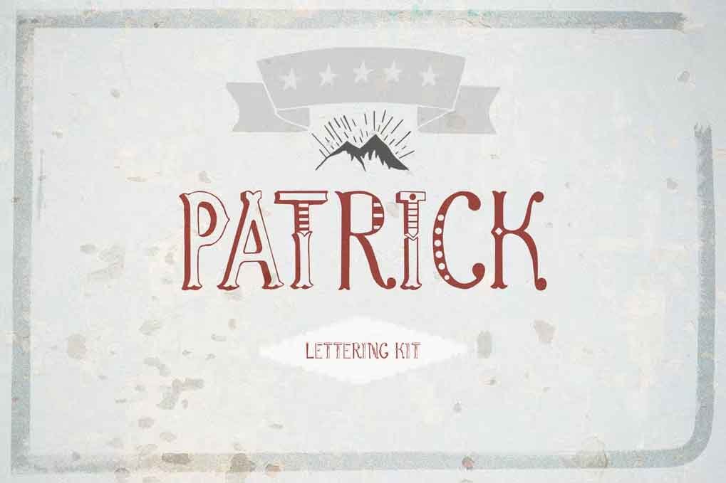 Patrick font & Lettering Kit Font free download – Script And Handwritten font preview image for Windows and Mac