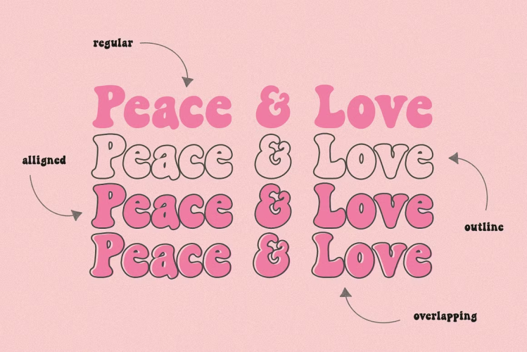 Peace & Love Font free download preview 4 – Display Fonts font