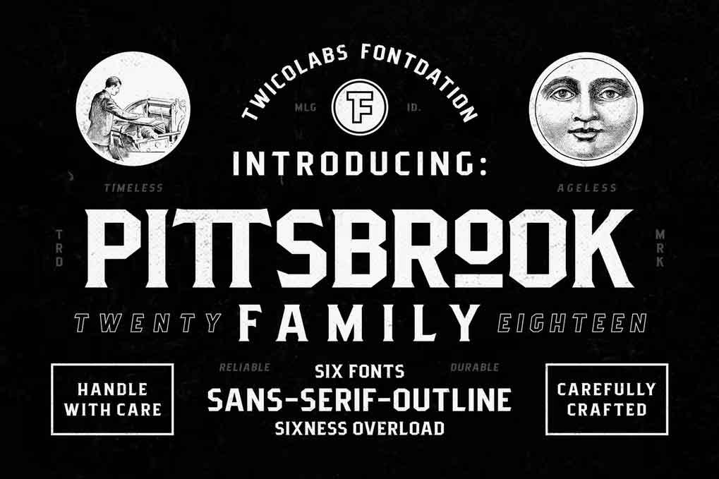 Pittsbrook Family Font free download – Serif Fonts font preview image for Windows and Mac