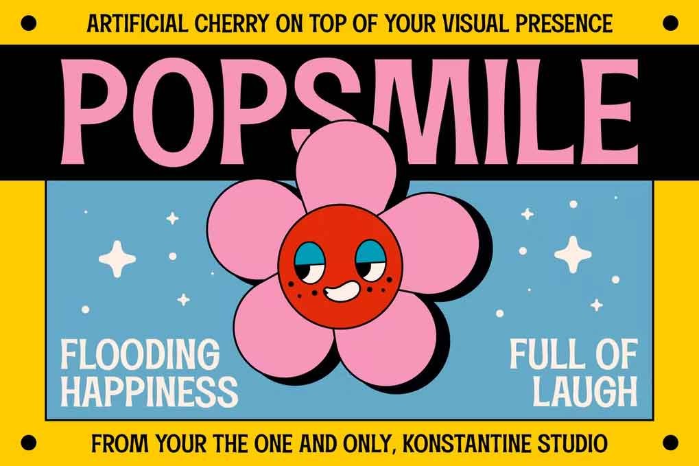 Popsmile Retro Pop Font free download – Sans Serif Fonts font preview image for Windows and Mac