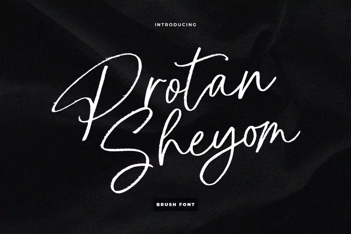 Protan Sheyom Brush Font free download – Script And Handwritten font preview image for Windows and Mac
