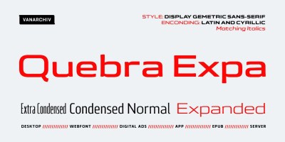 Quebra Expa Font Family free download – Sans Serif Fonts font preview
