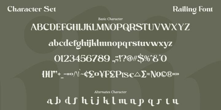Railing Font free download preview 7 – Display Fonts font