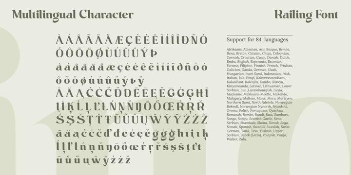 Railing Font free download preview 8 – Display Fonts font