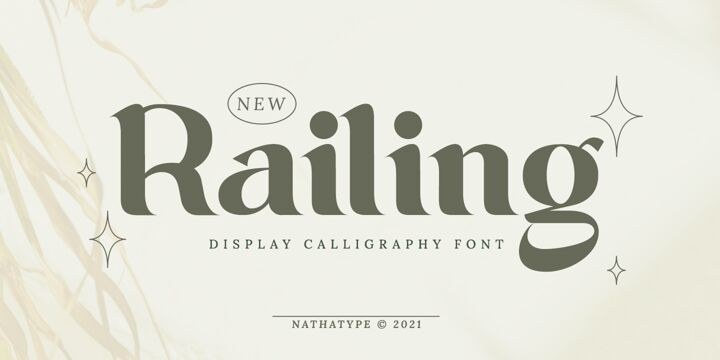 Railing Font free download – Display Fonts font preview image for Windows and Mac