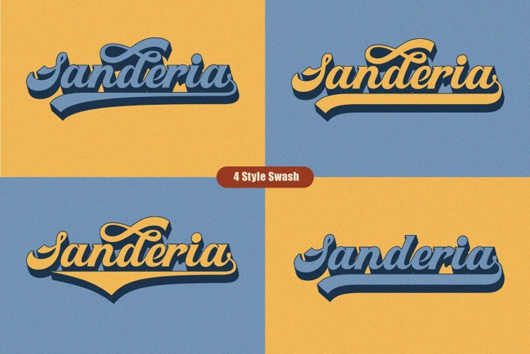 Retro Sanderia – Groovy Font free download preview 4 – Script And Handwritten font