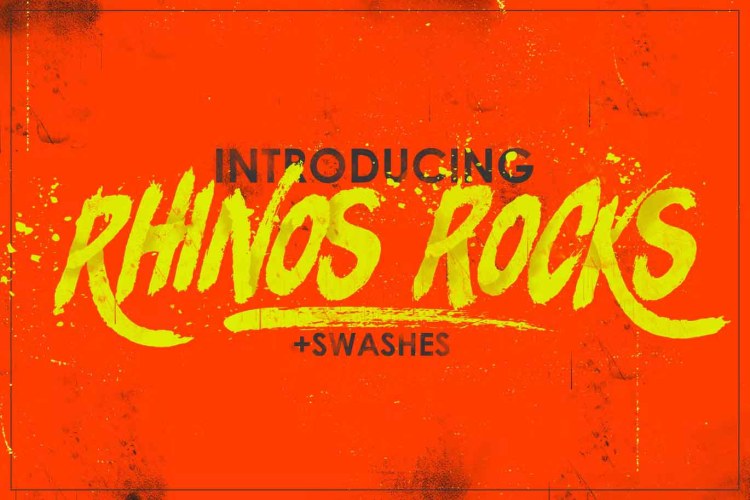 Rhinos Rocks Brush Font free download preview 2 – Script And Handwritten font