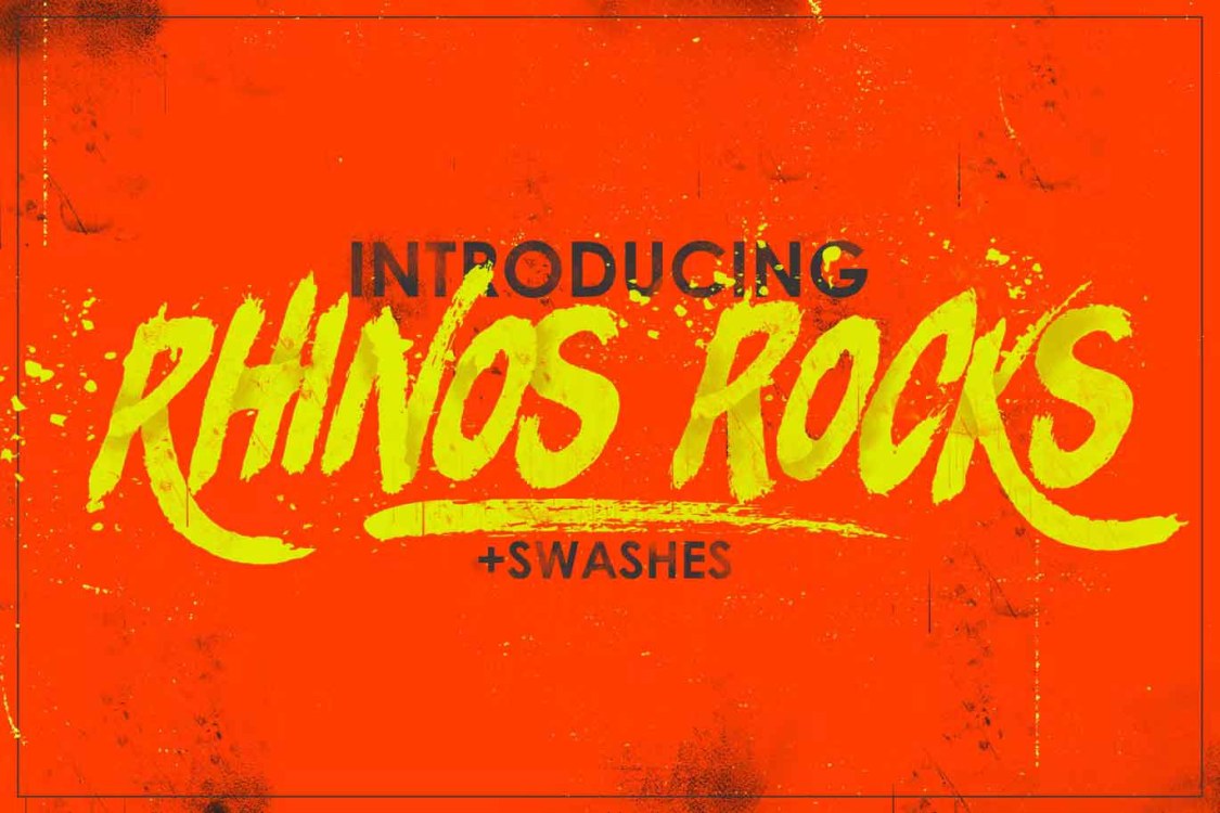 Rhinos Rocks Brush Font free download – Script And Handwritten font preview image for Windows and Mac