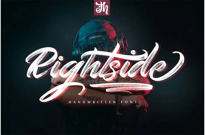 Rightside Font free download – Script And Handwritten font preview image for Windows and Mac