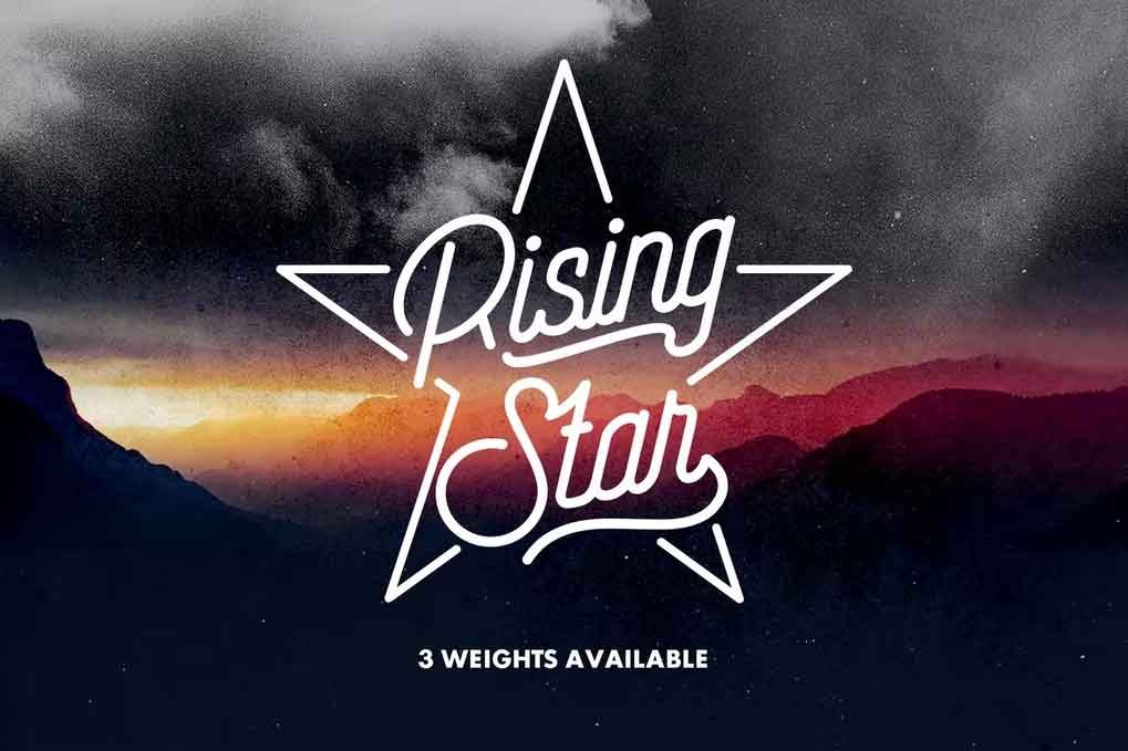 Rising Star Font free download – Script And Handwritten font preview image for Windows and Mac