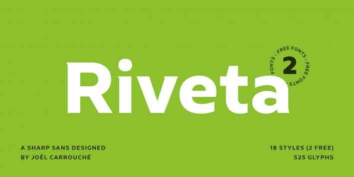 Riveta Font Family free download – Sans Serif Fonts font preview image for Windows and Mac