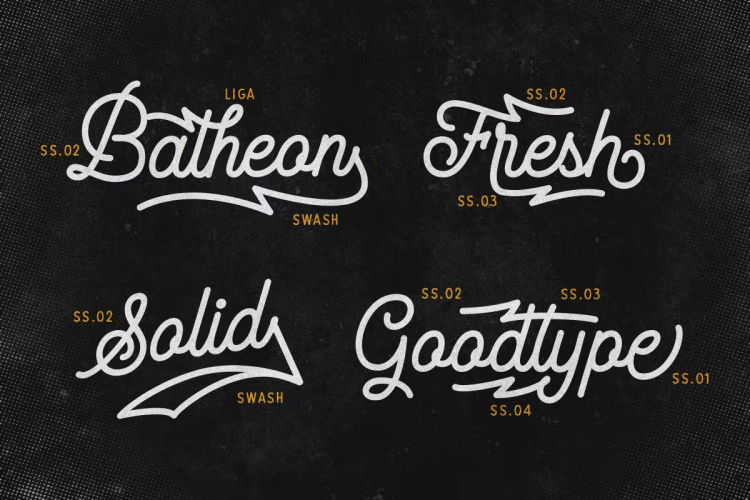 Routen Lightning Monoline Font free download preview 3 – Script And Handwritten font