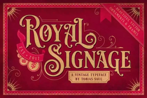 Royal Signage Font free download – Display Fonts font preview image for Windows and Mac