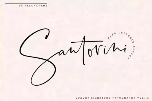 Santorini Font free download – Script And Handwritten font preview image for Windows and Mac