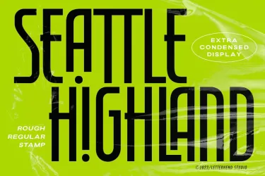 Seattle Highland – Condensed Font free download – Display Fonts preview