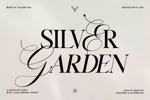 Silver Garden Font free download – Serif Fonts font preview image for Windows and Mac