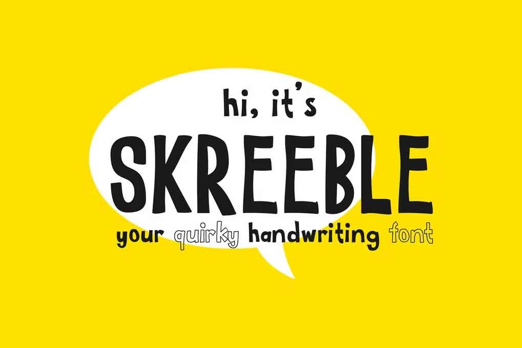 Skreeble Font free download – Sans Serif Fonts font preview image for Windows and Mac