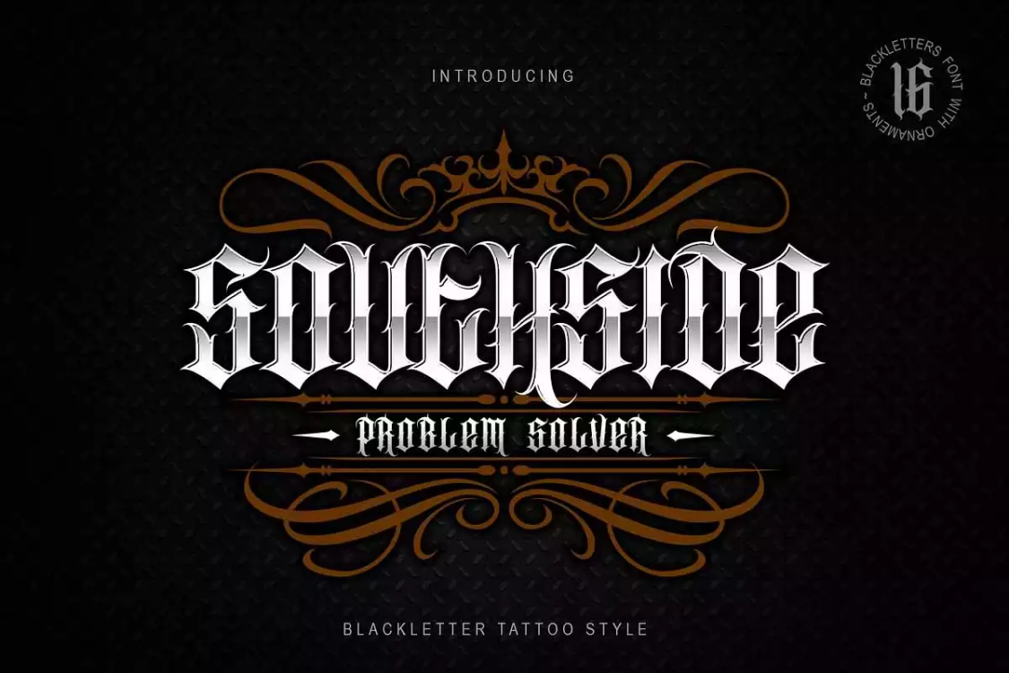 Southside Font free download – Blackletter Font font preview image for Windows and Mac